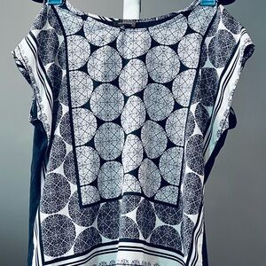 ‘The Limited’ Geometric Blue and White Women's Top